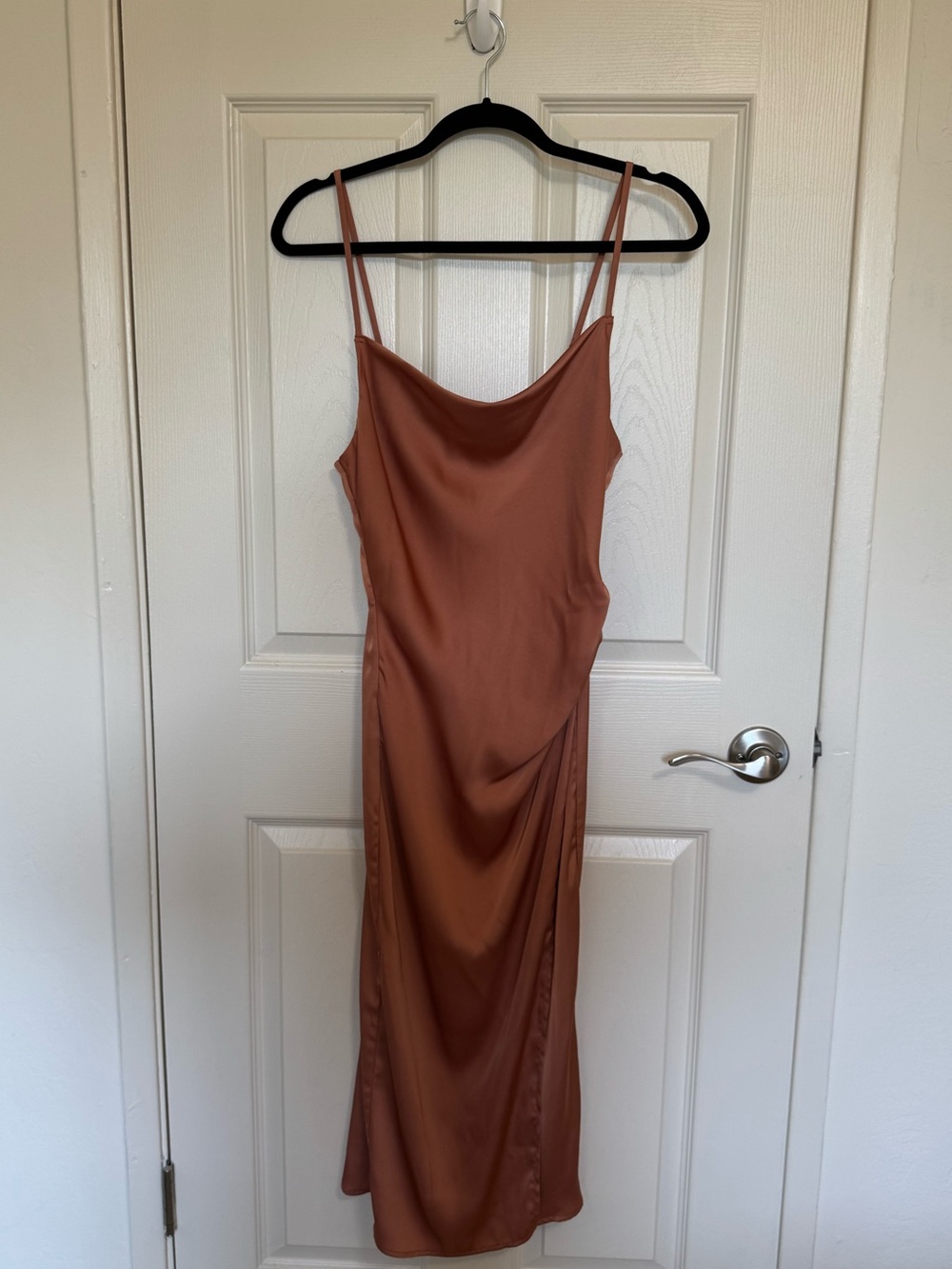 Slip Midi Dress in Rust